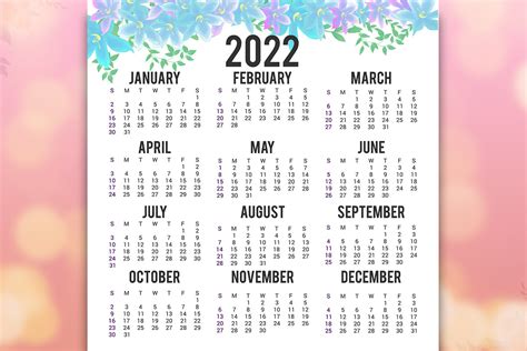 New Year Yearly Calendar 2022 Template Graphic by The GraphicSphere ...