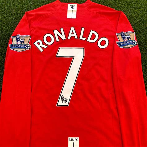 Ronaldo 2008 Manchester United Jersey EPL Patches Long Sleeve | Etsy