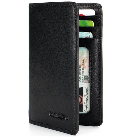 Slim Leather ID Credit Card Holder Bifold Front Pocket Wallet with Rfid ...