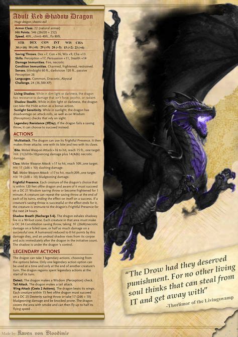 Adult Red Shadow Dragon 5E DnD by RavenVonBloodimir on DeviantArt ...