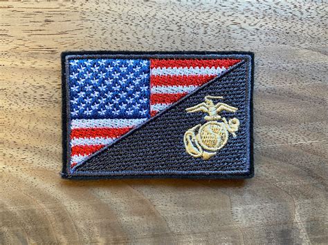 Marine Corps Patch USA Flag and USMC Sew-On Patch | Etsy