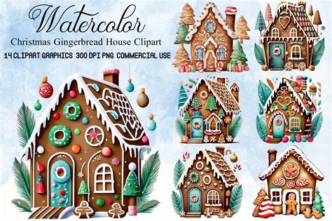 Christmas Gingerbread House Clipart Graphic by CreationArt · Creative ...