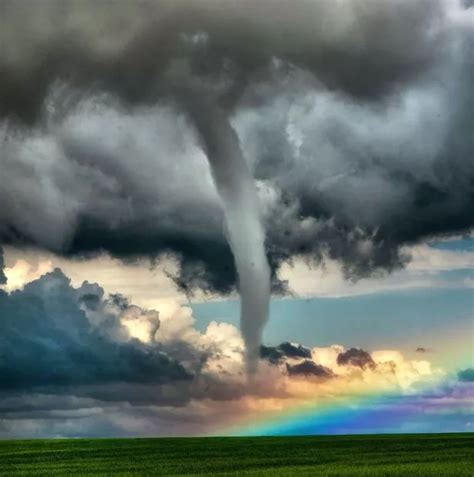 Beautiful rainbow and destructive tornado seen in same image after ...