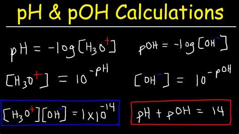 pH, pOH, H3O+, OH-, Kw, Ka, Kb, pKa, and pKb Basic Calculations -Acids ...