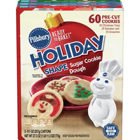 Pillsbury Holiday Shape™ Sugar Cookie Dough 3 Pack - Pillsbury.com