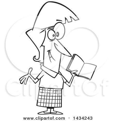 Teacher Holding Female Teacher Clipart Black And White - art-jiggly