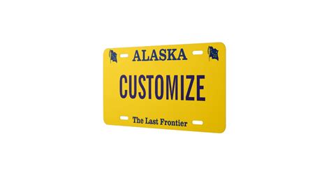 Alaska License Plate Custom | Zazzle