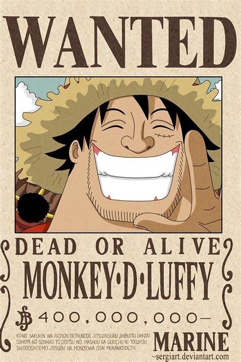 Luffy Wanted Poster Original