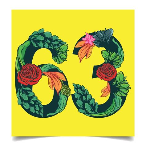 Numbers vector colorful flower font for your design art 11187027 Vector ...