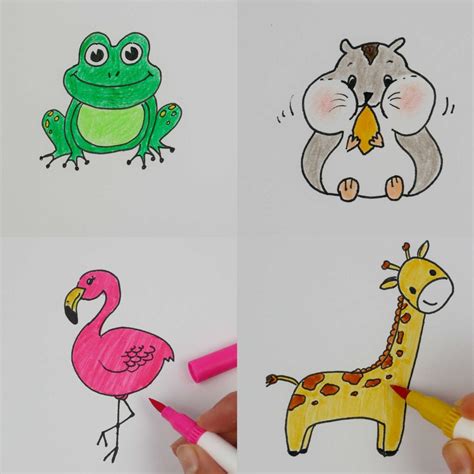 31 Cute Animal Drawings for Kids - Craftsy Hacks