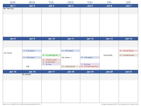 Microsoft Excel Templates: Printable Weekly Calendar Excel Template