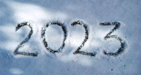 2023 New Year Written in Snow Stock Image - Image of font, graphic ...