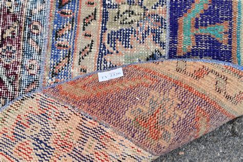 Turkish blue rug Vintage rug Handmade rug Circle rug Small | Etsy