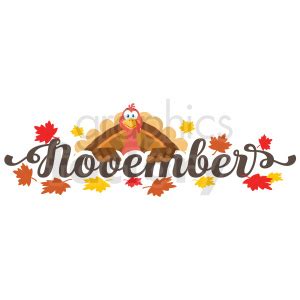 november header with turkey label clipart #406949 at Graphics Factory.