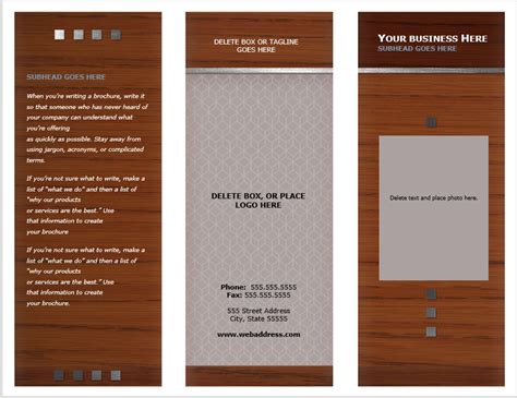 Microsoft Word Tri Fold Brochure Template