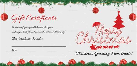 Free Printable Christmas Gift Certificates