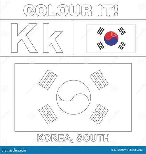 South Korea Flag Colouring Stock Illustrations – 1 South Korea Flag ...