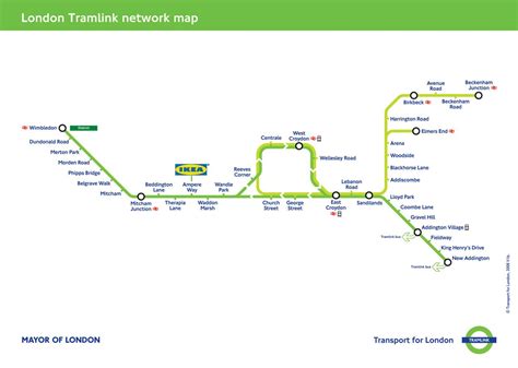 London Tramlink network map, 2008.