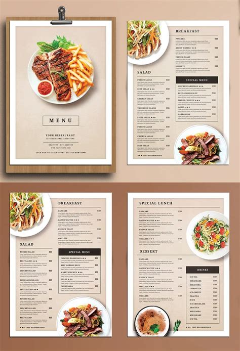 Modern Restaurant Food Menu Template PSD | Food menu design, Food menu ...