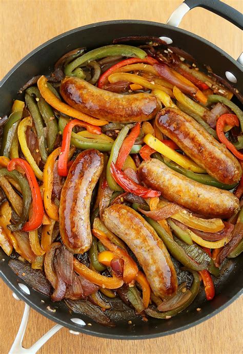 Skillet Italian Sausage, Peppers and Onions | Recipe | Bratwurst ...