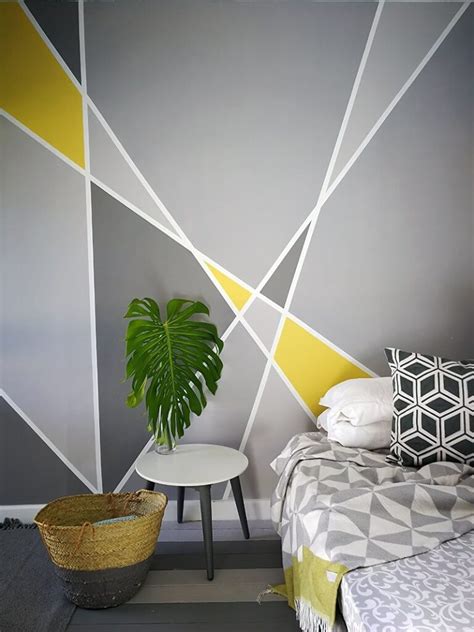 Accent Ideas Bedroom Geometric Wall Paint - img-Abedabun