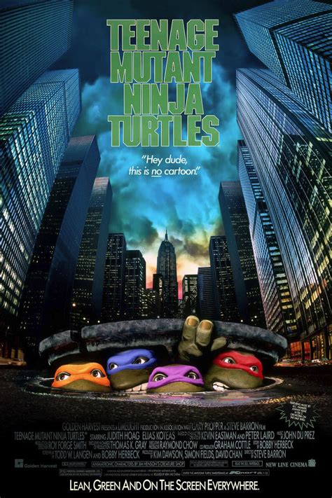 TEENAGE MUTANT NINJA TURTLES CLASSIC TMNT 90s 1990 MOVIE PRINT PREMIUM ...