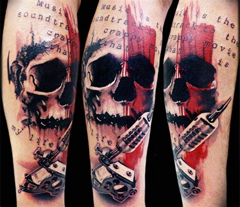 Abstract Skull Tattoo by Tattoo Rascal | Tattoo No. 13154 Skull Thigh ...