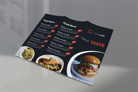 Restaurant Food Menu Tri Fold | Brochure Templates ~ Creative Market