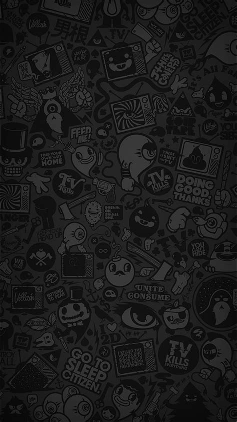 Cartoon Dark, black, simple, HD phone wallpaper | Peakpx