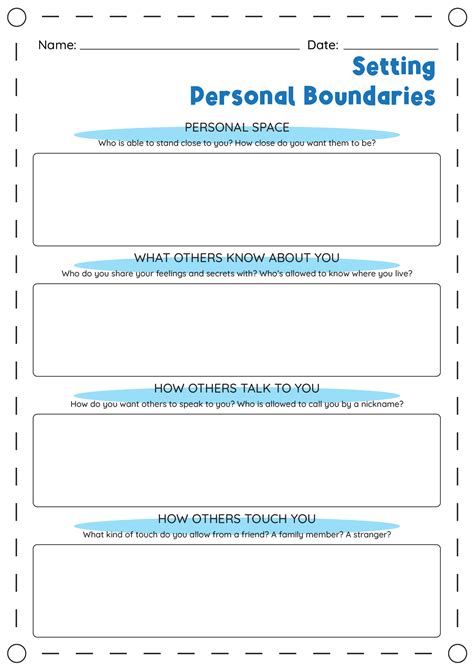 Free Printable Setting Boundaries Worksheet - Printable Calendars AT A ...