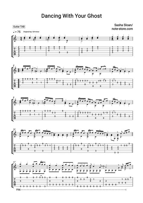 Sasha Sloan - Dancing With Your Ghost chords, guitar tabs in Note-Store ...