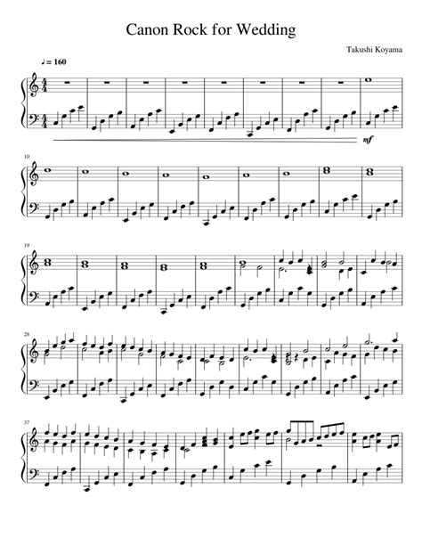 Canon Rock sheet music for Piano download free in PDF or MIDI