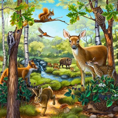 Forest Animals Painting by Anne Wertheim - Pixels