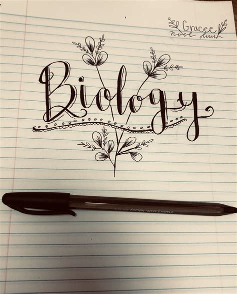 Biology. Calligraphy and floral doodle art. (graceFlair) | Biology ...