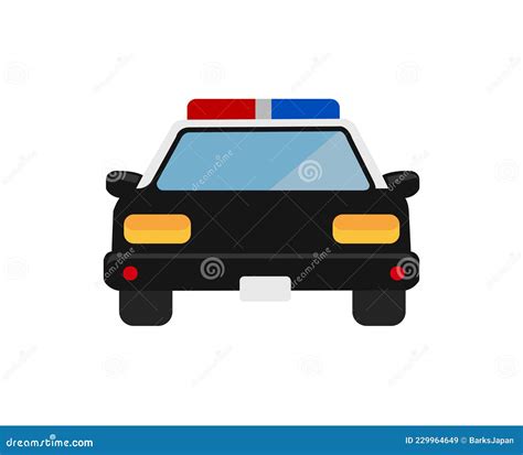 American Police Car Vector Illustration Front View Stock Vector ...