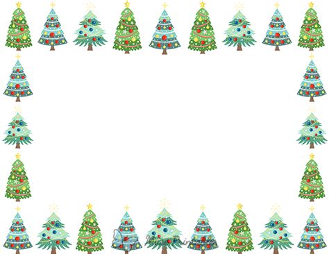 Printable Landscape Christmas Tree Page Border