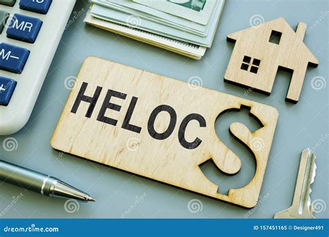 Plank with Sign HELOC Home Equity Line of Credit Stock Image - Image of ...