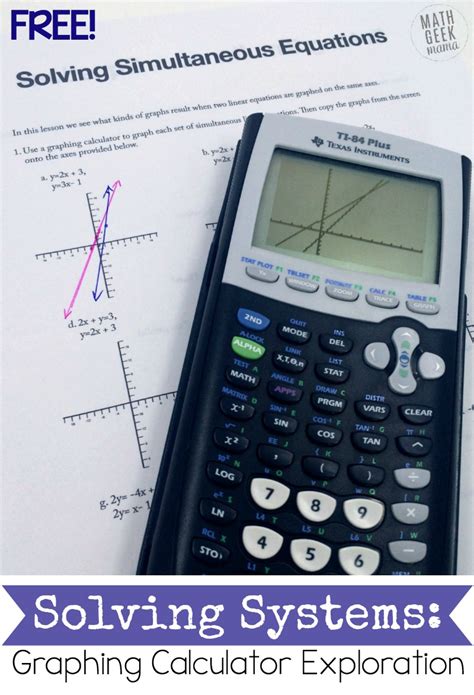 Graphing Systems of Equations Activity with a Calculator {FREE}