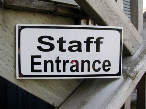 Staff Entrance sign stock photo. Image of security, entrance - 103844964