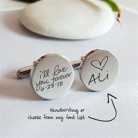 Personalized Cuff Links, Handwriting CuffLinks, Christmas Gift For Dad ...