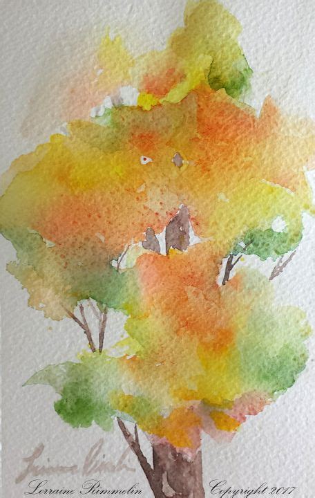 a watercolor painting of a tree on paper