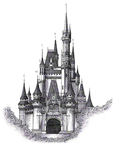 Walt Disney World Cinderella Castle Drawing by Charles Ott