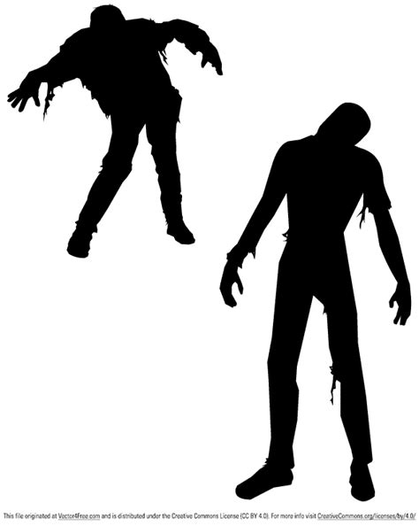 Free Vector Zombies | Zombie silhouette, Halloween silhouettes ...