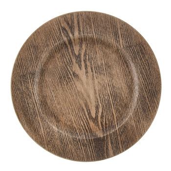 Wood (Faux) Chargers (10 Count) - Destination Events