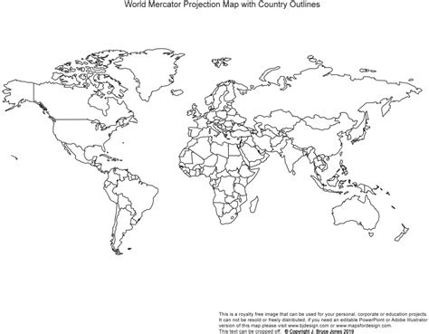 Printable World Map With Scale