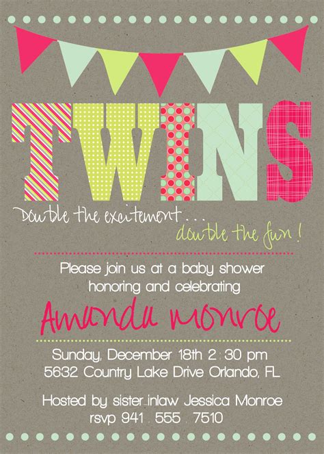 Twin Baby Shower Invitations