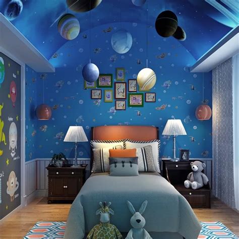 Cute Kids Room Underwater World Nonwovens Wallpaper Blue Ocean Boys ...