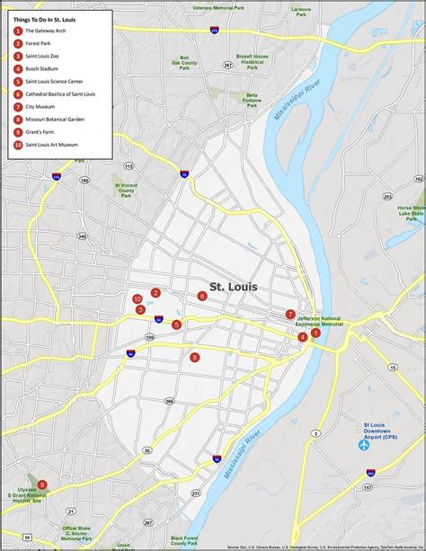 St. Louis Map, Missouri - GIS Geography