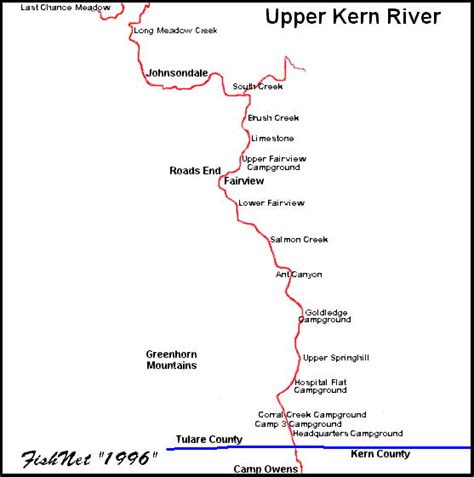 Upper Kern River Area Map - Bakersfield Ca • mappery