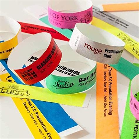 Custom Printed Tyvek Wristbands for Events, 100 Pack, Security, Parties ...